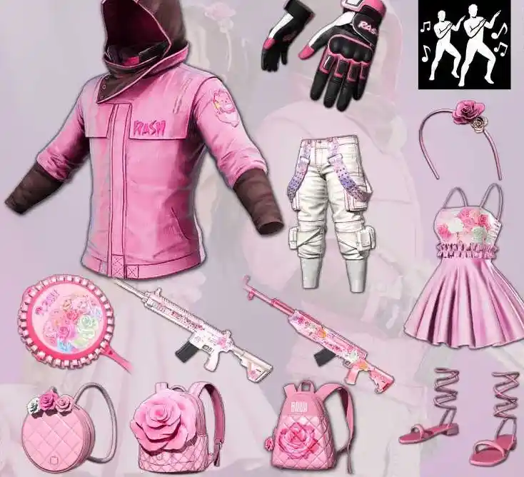 PUBG Skin Rash Beixi Marry Me Mega Bundle Pink